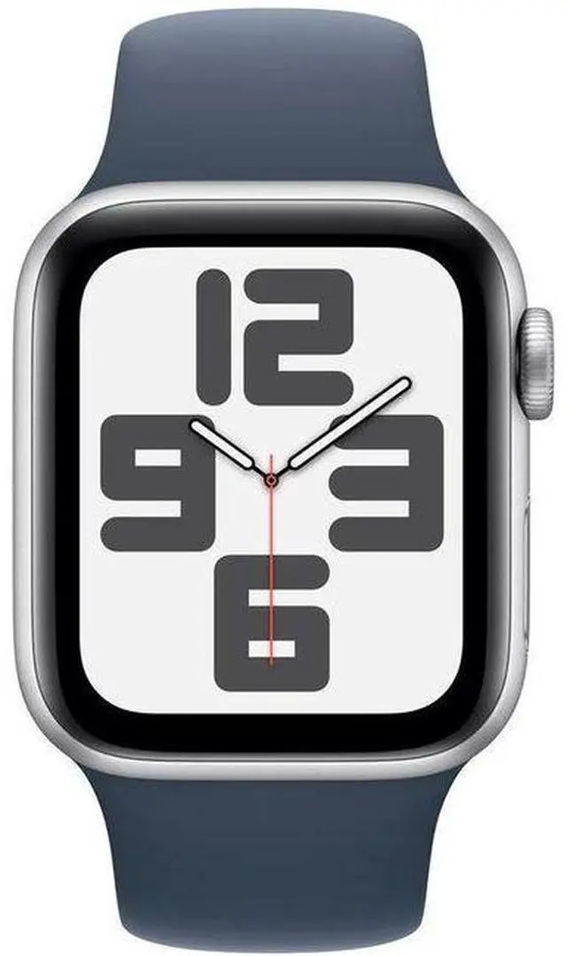 Main image of Apple  Watch SE (2022) - 32GB - Silver-Aluminum-Sport Band-Storm Blue - GPS - 44mm - Silver - Aluminum - Storm Blue - Sport Band - Medium/Large Size - Rubber - Good (Grade B)