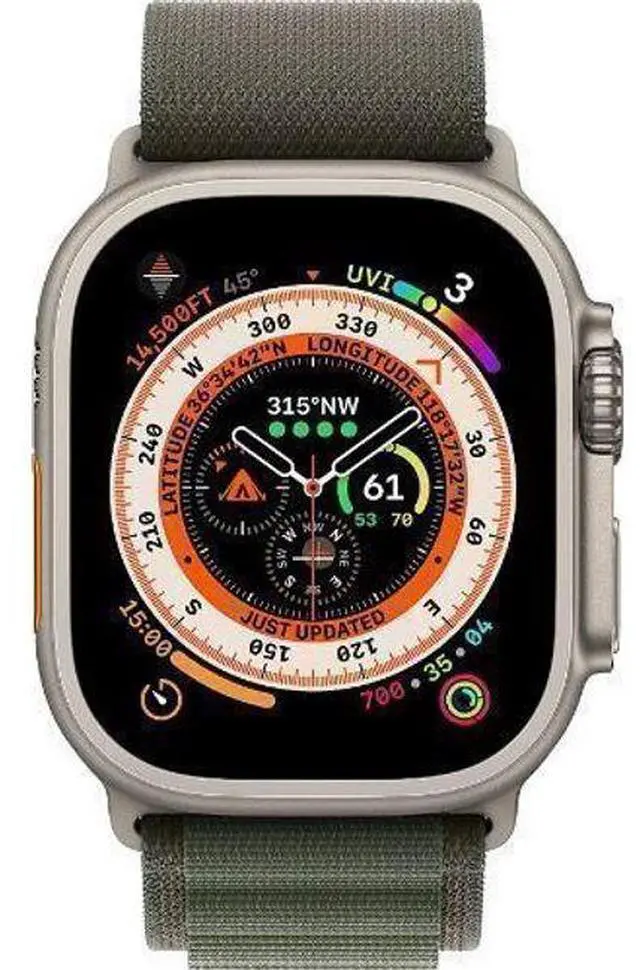 Main image of Apple  Watch Ultra - 32GB - Titanium-Titanium-Alpine Loop Band-Green - Cellular + GPS - 49mm - Titanium - Titanium - Green - Alpine Loop Band - One Size - Textile - Premium
