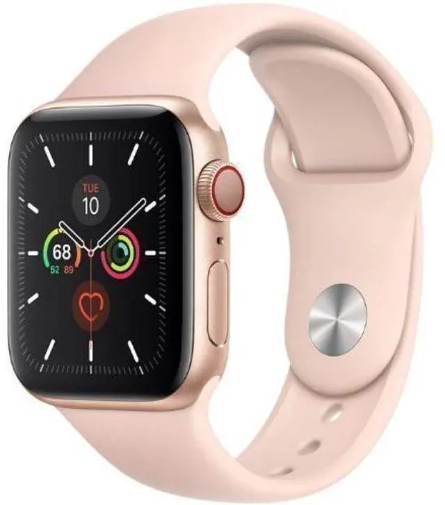 Alt view image 2 of 2 - Apple  Watch Series 5 - 32GB - Gold-Aluminum-Sport Band-Pink Sand - GPS - 44mm - Gold - Aluminum - Pink Sand - Sport Band - Rubber - Excellent (Grade A)