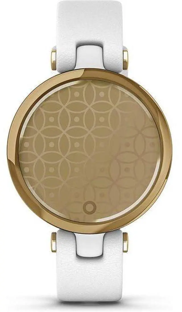 Alt view image 2 of 2 - Garmin  Lily Classic Smartwatch - Light Gold-Fiber-reinforced polymer-Leather Strap-White - 25.4mm - Light Gold - Fiber-reinforced polymer - White - Silicone Strap - Silicone - 0.84 Inch - Premium (Re