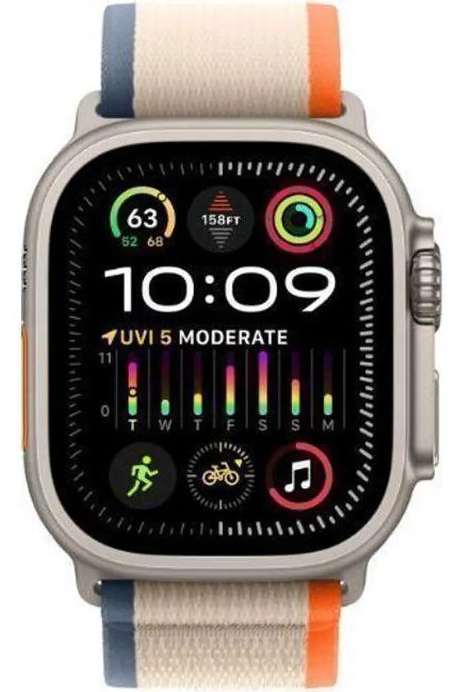 Main image of Apple  Watch Ultra 2 - 64GB - Titanium-Titanium-Trail Loop Band-Orange/Beige - 49mm - Black - Titanium - Blue/Black - Trail Loop Band - M/L Size - Rubber - Premium