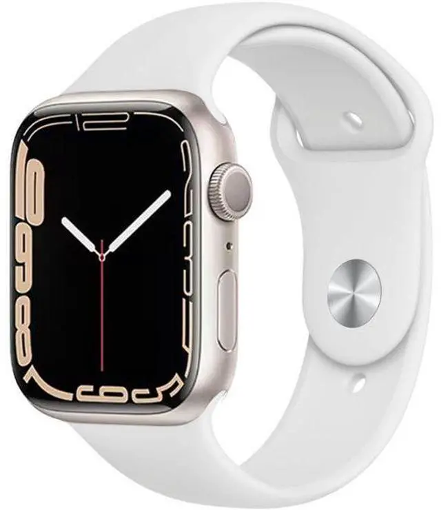 Main image of Apple  Watch Series 7 - 32GB - GPS - 41mm - Starlight - Aluminum - White - Sport Band - Rubber - Premium