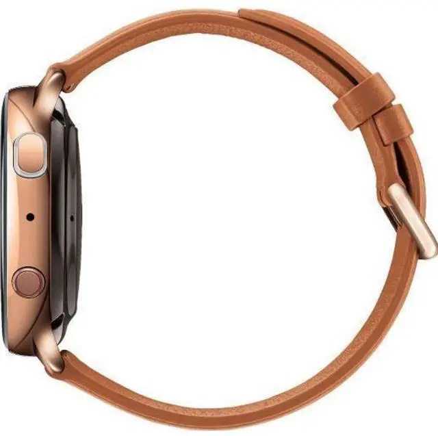 Alt view image 4 of 5 - Samsung  Galaxy Watch Active2 - 4GB - Bluetooth + LTE - 40mm - Gold - Stainless Steel - Brown - Leather Strap - Leather - Acceptable (Grade C)