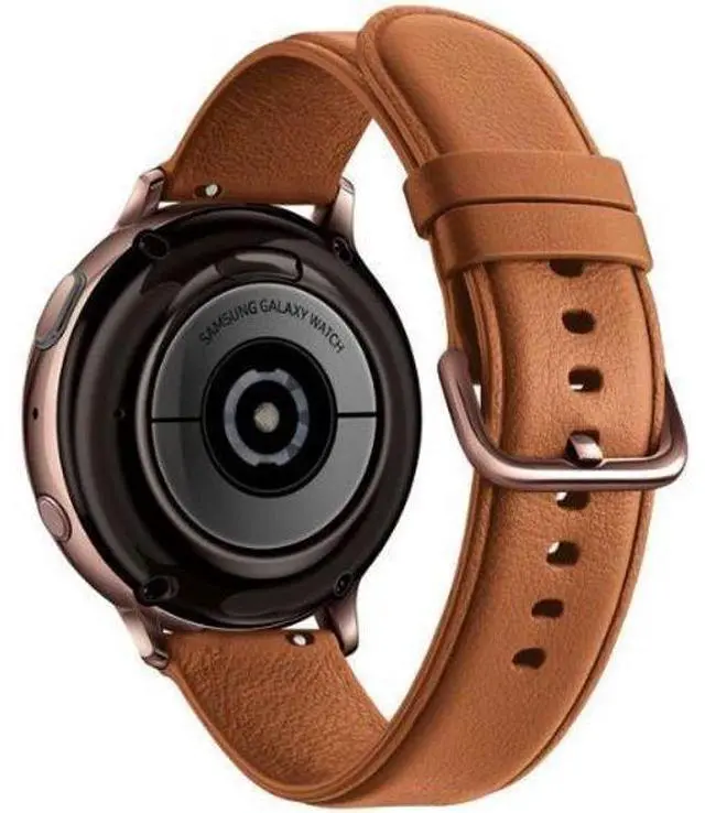 Alt view image 5 of 5 - Samsung  Galaxy Watch Active2 - 4GB - Bluetooth + LTE - 40mm - Gold - Stainless Steel - Brown - Leather Strap - Leather - Acceptable (Grade C)