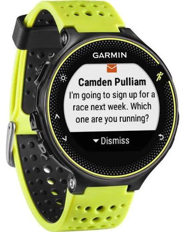 Alt view image 2 of 4 - Garmin  Forerunner 230 Smartwatch - 31.1mm - Black/Yellow - Glass - Yellow Force - Silicone Strap - Silicone - Acceptable (Grade C)