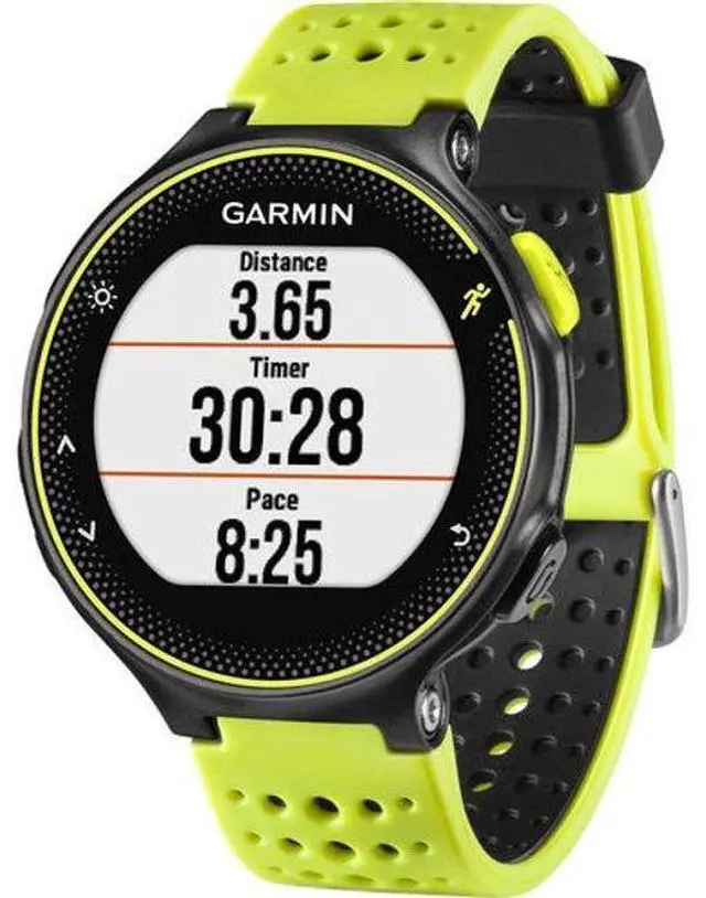 Alt view image 3 of 4 - Garmin  Forerunner 230 Smartwatch - 31.1mm - Black/Yellow - Glass - Yellow Force - Silicone Strap - Silicone - Acceptable (Grade C)