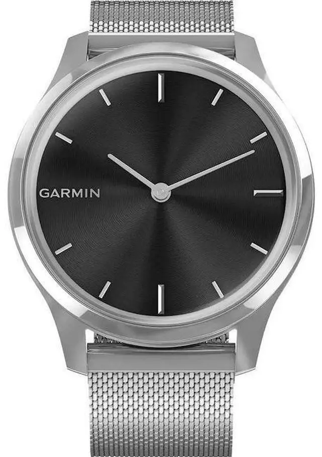 Main image of Garmin  Vivomove Luxe Hybrid GPS Smartwatch - 42mm - Silver - Stainless Steel - Silver - Milanese Band - Stainless Steel - Excellent (Grade A)