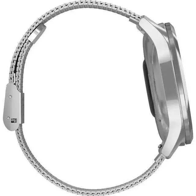 Alt view image 5 of 6 - Garmin  Vivomove Luxe Hybrid GPS Smartwatch - 42mm - Silver - Stainless Steel - Silver - Milanese Band - Stainless Steel - Excellent (Grade A)