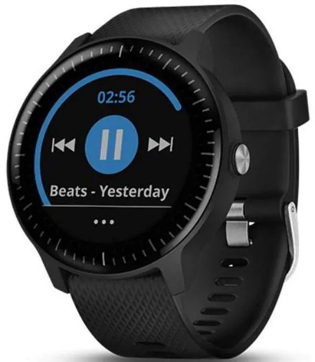 Alt view image 2 of 5 - Garmin  Vivoactive 3 Music Smartwatch - Black - Polymer - Black - Silicone - Silicone Band - Premium