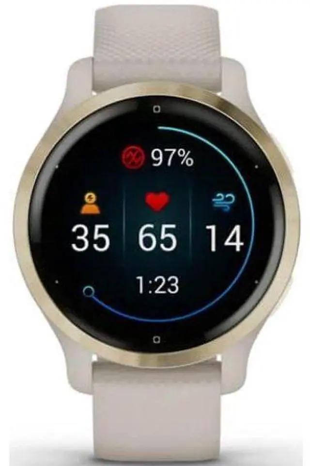 Main image of Garmin  Venu 2S Smartwatch - Light Gold-Fiber-reinforced Polymer-Silicone Strap-Light Sand - 27.9mm - Light Gold - Fiber-reinforced Polymer - Light Sand - Silicone Strap - Excellent (Grade A)