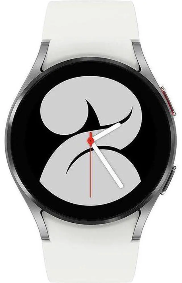 Alt view image 2 of 4 - Samsung  Galaxy Watch4 - 16GB - Bluetooth - 40mm - Silver - Aluminum - White - Sport Band - Fluoroelastomer - Premium