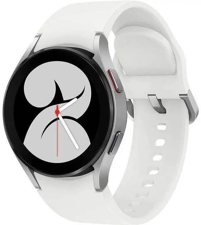 Main image of Samsung  Galaxy Watch4 - 16GB - Bluetooth - 40mm - Silver - Aluminum - White - Sport Band - Fluoroelastomer - Premium