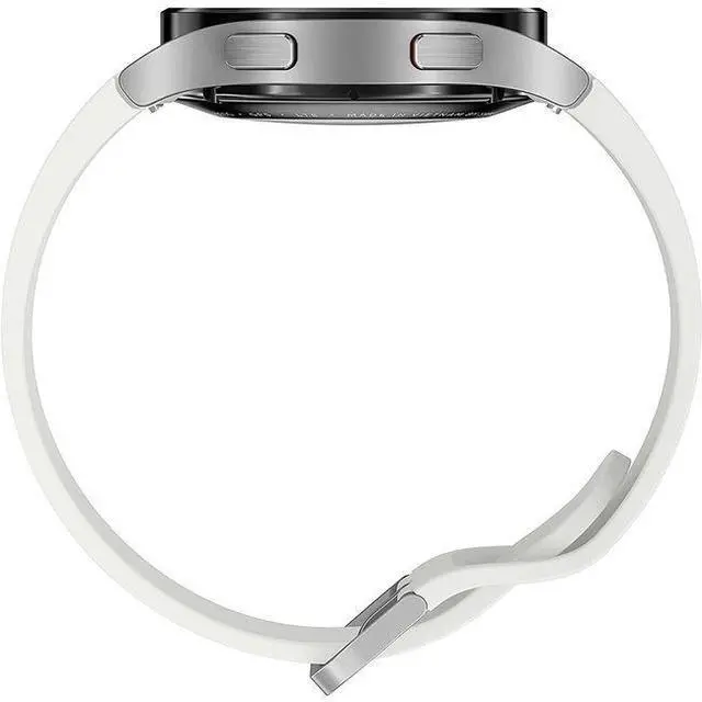 Alt view image 4 of 4 - Samsung  Galaxy Watch4 - 16GB - Bluetooth - 40mm - Silver - Aluminum - White - Sport Band - Fluoroelastomer - Premium