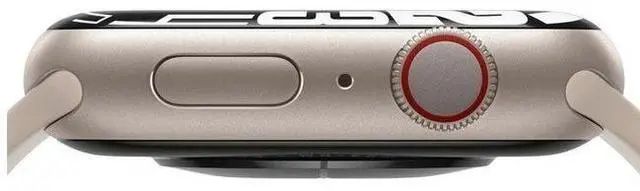 Alt view image 4 of 5 - Apple  Watch Series 7 - 32GB - Starlight-Aluminum-Sport Band-Starlight - Cellular + GPS - 41mm - Starlight - Aluminum - Starlight - Sport Band - Rubber - Acceptable (Grade C)