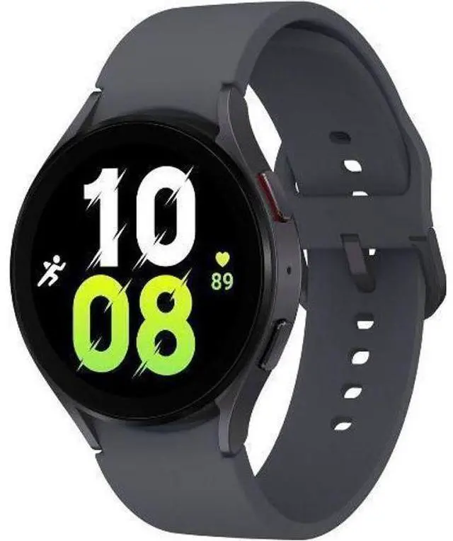 Alt view image 2 of 5 - Samsung  Galaxy Watch5 - 16GB - Bluetooth - 44mm - Graphite - Aluminum - Graphite - Sport Band - Fluoroelastomer - Premium