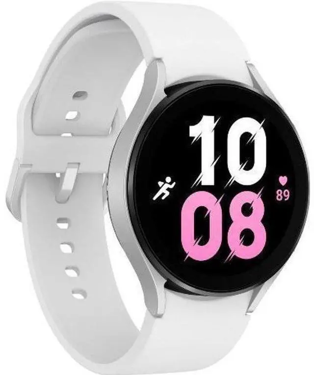 Alt view image 3 of 5 - Samsung  Galaxy Watch5 - 16GB - Silver-Aluminum-Sport Band-White - Bluetooth + LTE - 44mm - Silver - Aluminum - White - Sport Band - Fluoroelastomer - Premium