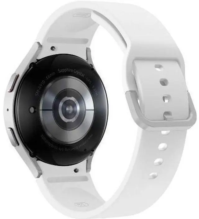Alt view image 5 of 5 - Samsung  Galaxy Watch5 - 16GB - Silver-Aluminum-Sport Band-White - Bluetooth + LTE - 44mm - Silver - Aluminum - White - Sport Band - Fluoroelastomer - Premium