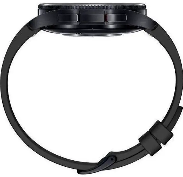 Alt view image 4 of 5 - Samsung  Galaxy Watch6 - 16GB - Black-Classic (Stainless Steel)-Hybrid Eco-Leather Band-Black - Bluetooth + LTE - 47mm - Black - Classic (Stainless Steel) - Black - Hybrid Eco-Leather Band - Fluoroela
