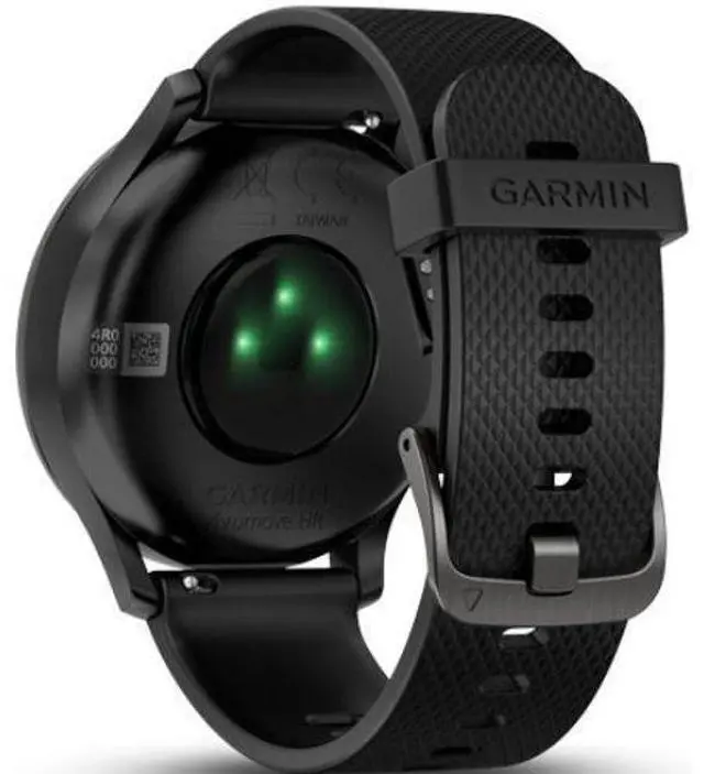 Alt view image 5 of 5 - Garmin  Vivomove HR Smartwatch - 43mm - Slate/Black - Sport Edition (Fiber-reinforced Polymer) - Black - Silicone Band - One-Size - Silicone - Excellent (Grade A)