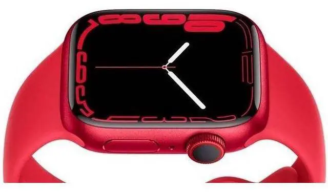 Alt view image 5 of 5 - Apple  Watch Series 7 - 32GB - Red-Aluminum-Sport Band-Red - Cellular + GPS - 41mm - Red - Aluminum - Red - Sport Band - Rubber - Excellent (Grade A)