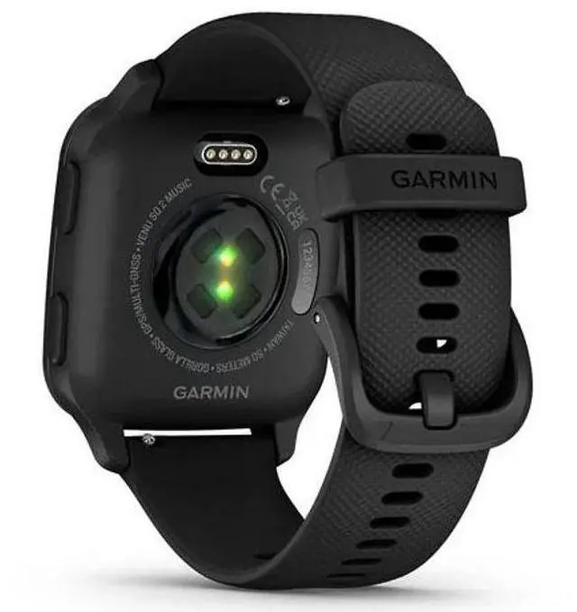 Alt view image 5 of 5 - Garmin  Venu Sq 2 Music Edition Smartwatch - 20MM - Slate - Polymer - Black - Silicone - Silicone Band - Acceptable (Grade C)