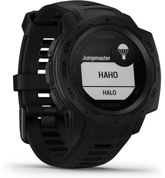 Alt view image 2 of 4 - Garmin  Instinct Tactical GPS Watch - 45mm - Black - Fiber-reinforced Polymer - Black - Active Band - Silicone - Acceptable (Grade C)