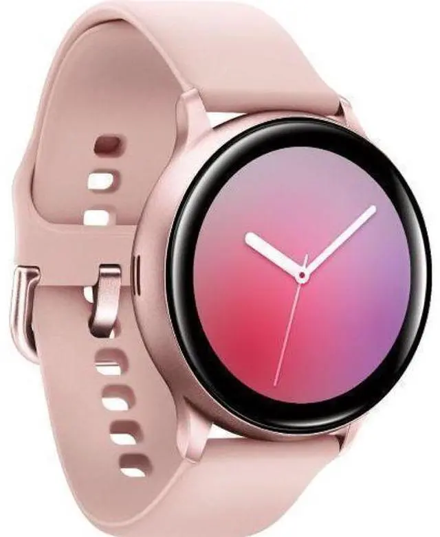 Alt view image 2 of 5 - Samsung  Galaxy Watch Active2 - 4GB - Pink Gold-Aluminum-Fluoroelastomer Strap-Pink - Bluetooth - 40mm - Pink Gold - Aluminum - Pink - Fluoroelastomer Strap - Fluoroelastomer - Good (Grade B)
