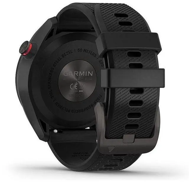 Alt view image 5 of 5 - Garmin  Approach S42 GPS Golf Smartwatch - 64MB - 30.4mm - Gunmetal - Metal - Black - Silicone Band - Silicone - Acceptable (Grade C)