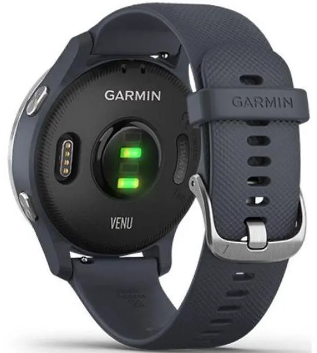 Alt view image 4 of 4 - Garmin  Venu Smartwatch - 30.4mm - Silver - Fiber-reinforce Polymer - Blue Granite - Silicone Strap - Silicone - Acceptable (Grade C)