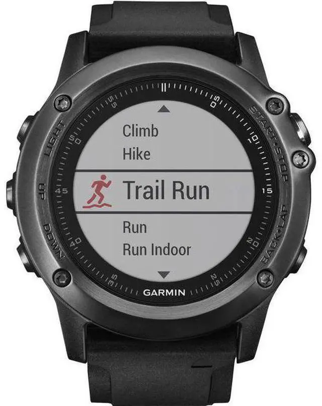 Main image of Garmin  Fenix 3 HR GPS Smartwatch - 32MB - 30.4mm - Slate Gray - Fiber-reinforced Polymer - Black - Silicone Band - Silicone - Excellent (Grade A)