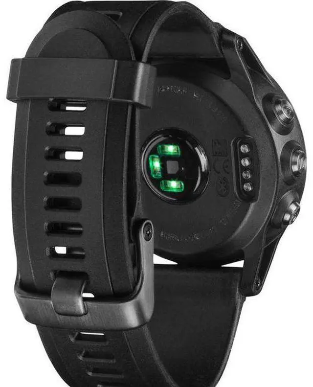 Alt view image 5 of 5 - Garmin  Fenix 3 HR GPS Smartwatch - 32MB - 30.4mm - Slate Gray - Fiber-reinforced Polymer - Black - Silicone Band - Silicone - Excellent (Grade A)