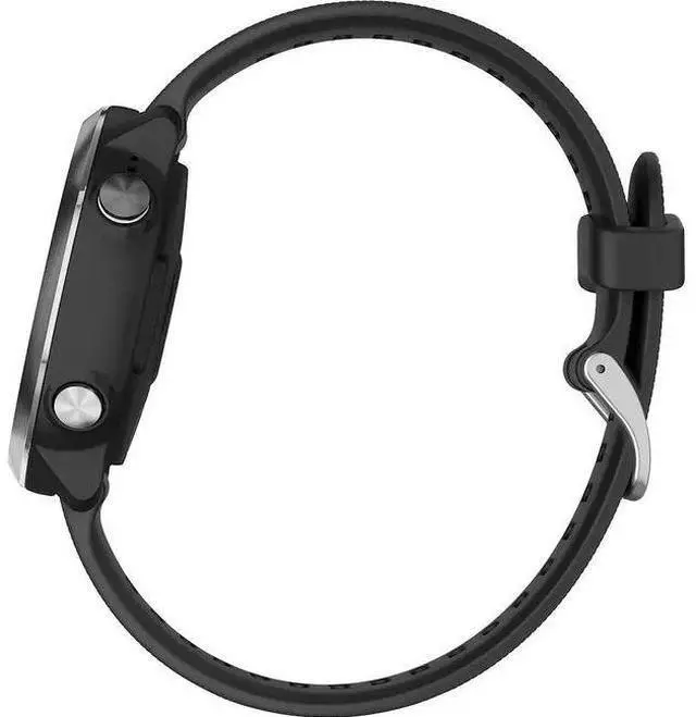 Alt view image 4 of 5 - Garmin  Forerunner 645 GPS Smartwatch - 30.4mm - Silver - Stainless Steel - Black - Silicone Band - Silicone - Acceptable (Grade C)