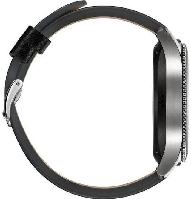 Alt view image 4 of 5 - Samsung  Gear S3 Smartwatch - 4GB - Silver-Classic (Stainless Steel)-Leather Band-Black - Bluetooth - 46mm - Silver - Classic (Stainless Steel) - Black - Leather Band - Leather - Excellent (Grade A)