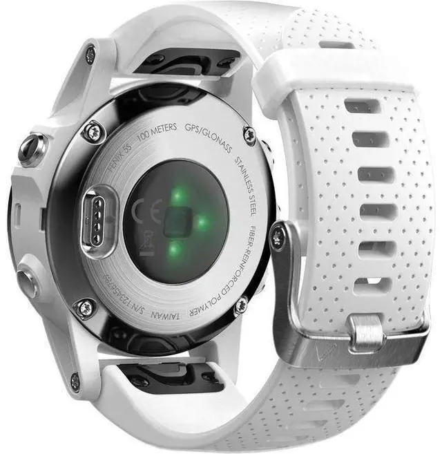 Alt view image 6 of 6 - Garmin  Fenix 5S GPS Smartwatch - 37MB - 42mm - White - Sapphire Edition (Polymer) - Carrara White - Silicone Band - Silicone - Excellent (Grade A)