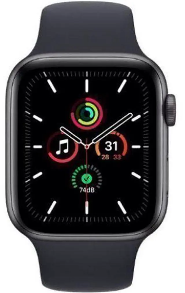 Main image of Apple  Watch SE (2020) - 32GB - Space Grey-Aluminum-Sport Band-Midnight - GPS - 40mm - Space Grey - Aluminum - Midnight - Sport Band - Rubber - Excellent (Grade A)