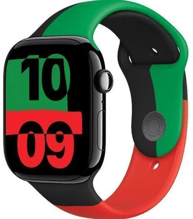 Alt view image 2 of 3 - Apple  Watch Series 10 - 64GB - GPS - 46mm - Jet Black - Aluminum - Black Unity - Sport Band - One Size - Rubber - Premium
