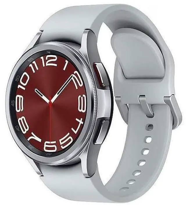 Alt view image 2 of 2 - Samsung  Galaxy Watch6 - 16GB - Bluetooth - 43mm - Silver - Classic (Stainless Steel) - Silver - Sports Band - Fluoroelastomer - Excellent (Grade A)