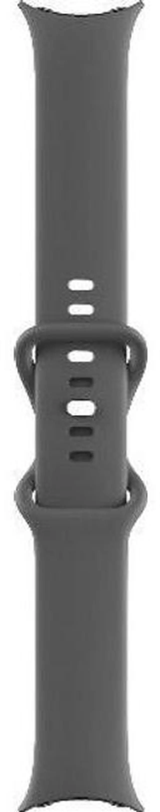 Alt view image 5 of 5 - Google  Pixel Watch 1 - 32GB - Polished Silver-Stainless Steel-Active Band-Charcoal - Bluetooth - 30.4mm - Polished Silver - Stainless Steel - Charcoal - Active Band - Fluoroelastomer - Excellent (Gra