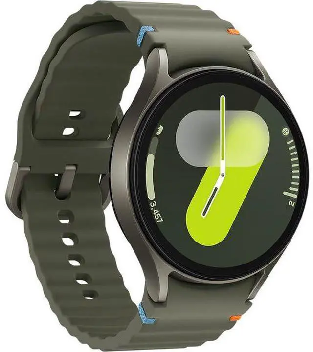 Alt view image 5 of 7 - Samsung Galaxy Watch7 - 32GB - Bluetooth + LTE - 44mm - Green - Aluminum - Green - Sport Band - Silicone - Good (Grade B)