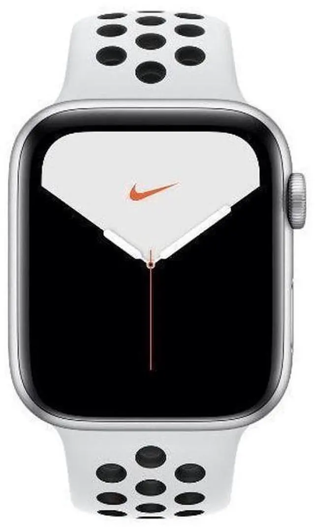Main image of Apple  Watch Series 5 - 32GB - Silver-Nike (Aluminum)-Nike Sport Band-Pure Platinum/Black - GPS - 44mm - Silver - Nike (Aluminum) - Pure Platinum/Black - Nike Sport Band - Rubber - Excellent (Grade A)