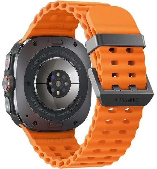 Alt view image 4 of 6 - Samsung Galaxy Watch Ultra - 32GB - 47mm - Titanium Gray - Titanium - Orange - Marine Band - Silicone - Excellent (Grade A)