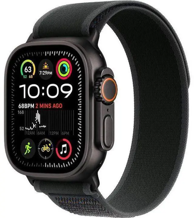 Main image of Apple  Watch Ultra 2 - 64GB - Cellular + GPS - 49mm - Black - Titanium - Black - Trail Loop Band - M/L Size - Textile - Excellent (Grade A)