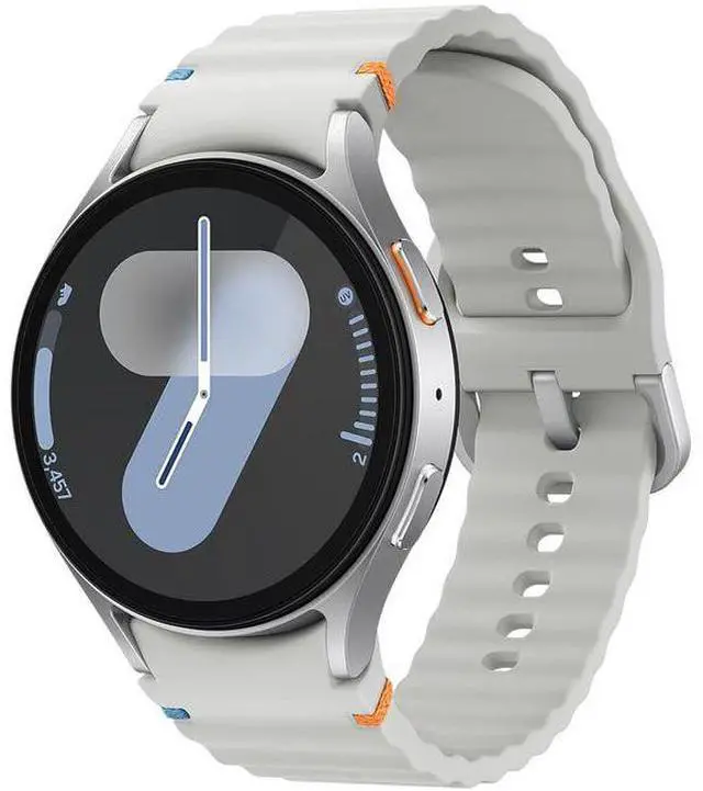 Alt view image 2 of 6 - Samsung Galaxy Watch7 - 32GB - Bluetooth - 44mm - Silver - Aluminum - Silver - Sport Band - Silicone - Premium