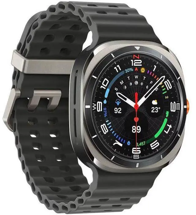 Alt view image 3 of 6 - Samsung Galaxy Watch Ultra - 32GB - 47mm - Titanium Silver - Titanium - Dark Grey - Marine Band - Silicone - Good (Grade B)