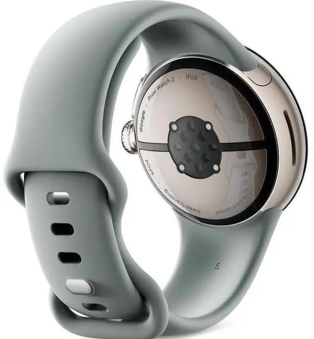 Alt view image 4 of 5 - Google  Pixel Watch 2 - 32GB - Champagne Gold-Aluminum-Active Band-Hazel - Bluetooth + LTE - 1.2 inch - Champagne Gold - Aluminum - Hazel - Active Band - Fluoroelastomer - Premium