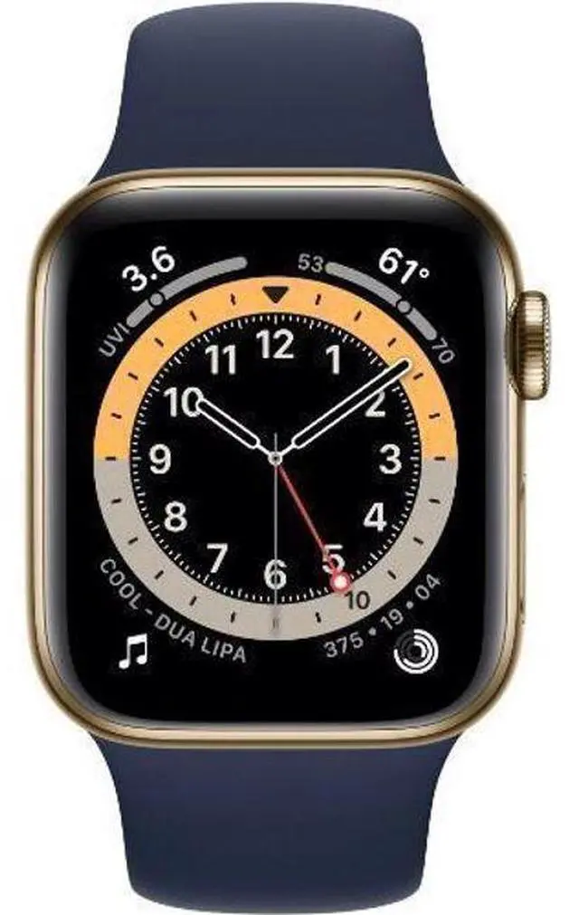 Main image of Apple  Watch Series 6 - 32GB - Cellular + GPS - 40mm - Gold - Stainless Steel - Deep Navy - Sport Band - Rubber - Acceptable (Grade C)