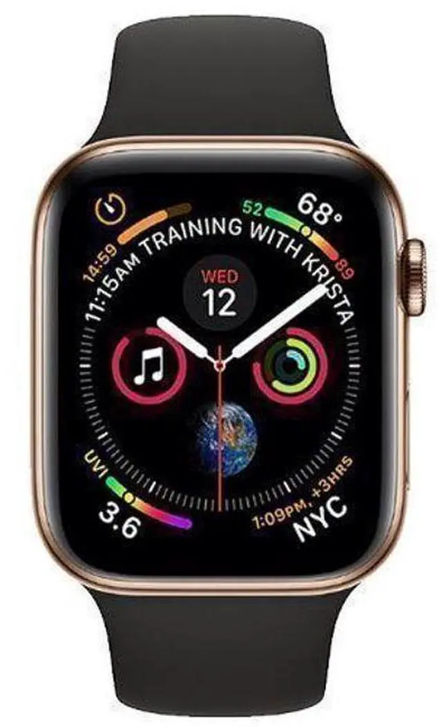 Main image of Apple  Watch Series 4 - 16GB - Cellular + GPS - 40mm - Gold - Aluminum - Black - Sport Band - Rubber - Good (Grade B)