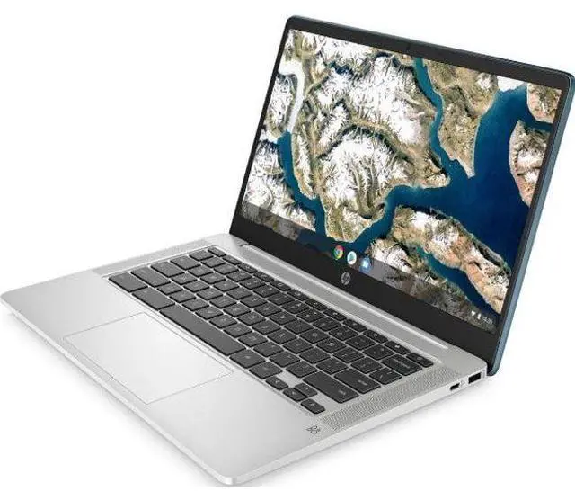 Alt view image 3 of 5 - HP Chromebook 14a-na0072tg Laptop 14" - Intel Pentium Silver N5030 1.1GHz - 64GB - Forest Teal - 4GB RAM - 14 Inch - Excellent (Grade A)