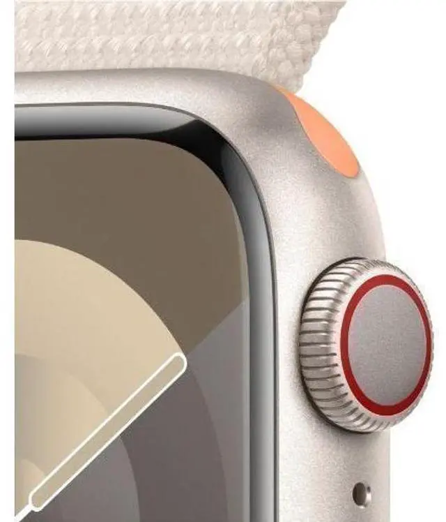 Alt view image 3 of 3 - Apple  Watch Series 9 - 64GB - Cellular + GPS - 41mm - Starlight - Aluminum - Starlight - Sport Loop - One Size - Textile - Acceptable (Grade C)