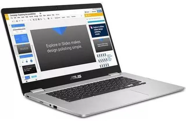 Alt view image 2 of 5 - ASUS Asus Chromebook C523NA-IH44F Laptop 15.6" - 64GB - Silver - 4GB RAM - 15.6 Inch - Excellent (Grade A)